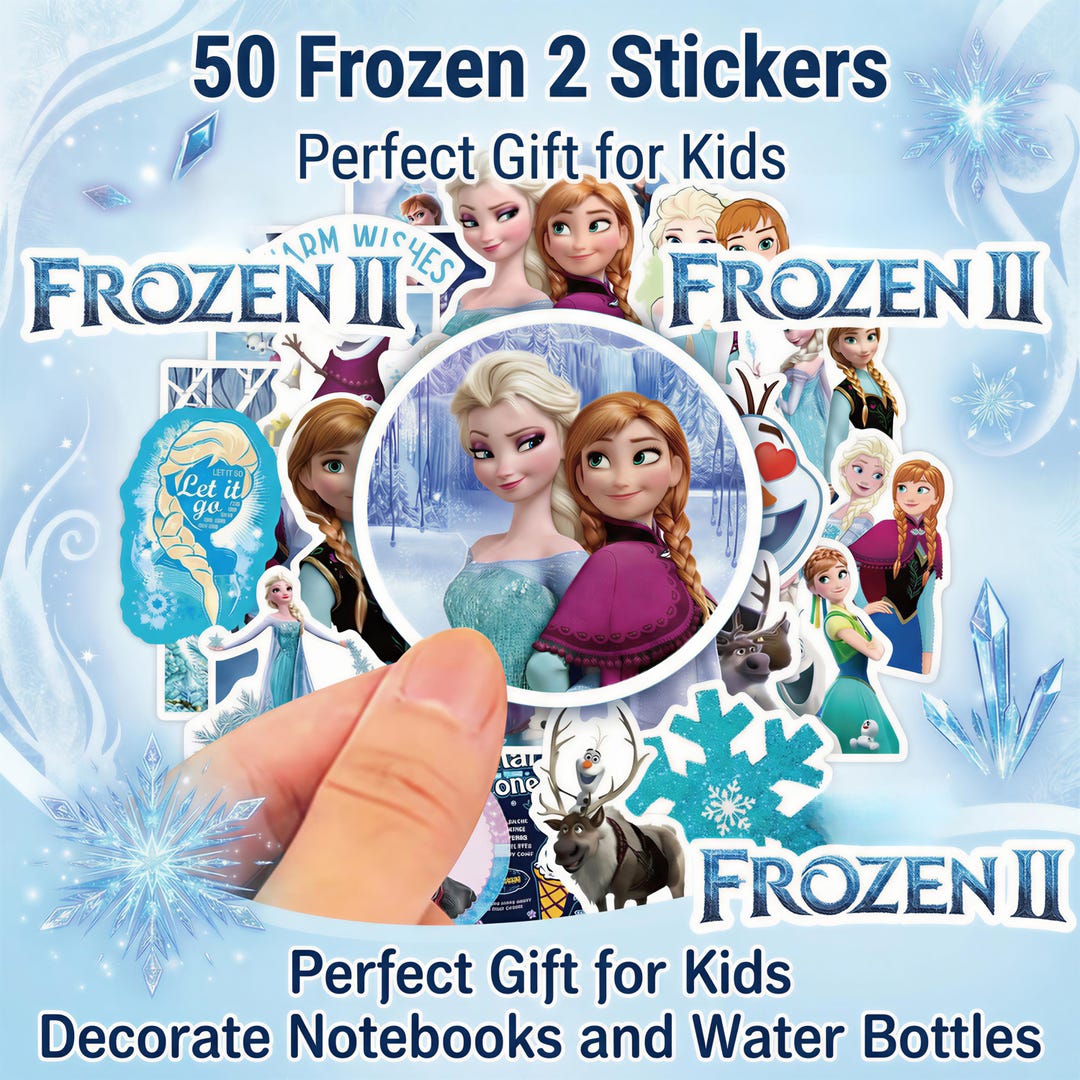 50 Frozen 2 Stickers Set for Kids, Elsa Anna Olaf Designs, Cute ...