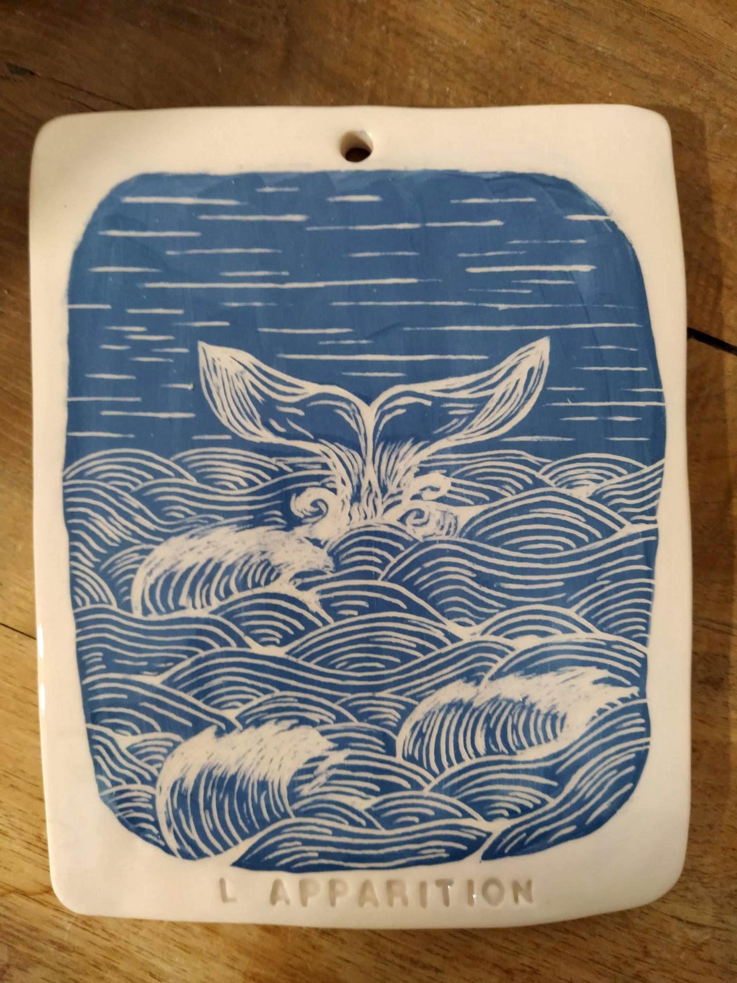 Tableau Mural Artisanal Oiseau Sur Bambou Et Verre De Mer - Ladyville 15x20cm