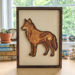 F35 Wolf Layered SVG | 6 Layers | Laser Cut Wolf Wall Art Multilayer SVG CNC Wood Decor File | Digital Download