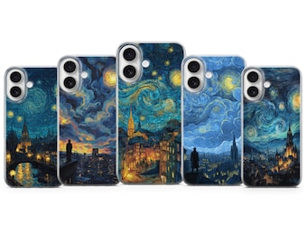 Starry Night Phone case,Van Gogh, Night Sky iPhone 17,16,15,14,13,12,11 Pro Max a17,a16,a56,S22,S23,S24,S25,S26 Ultra,FE Pixel8,9,10