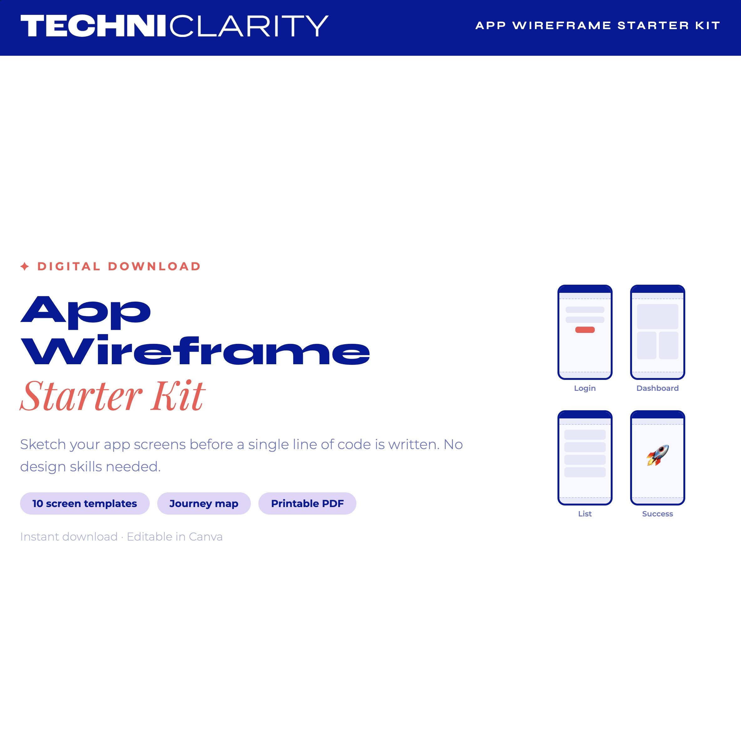 App Wireframe Template | Mobile App Screen Kit | No-code Founder ...