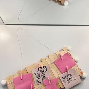 Baby Photo Holder with Clips – Handmade Nursery Decor Gift