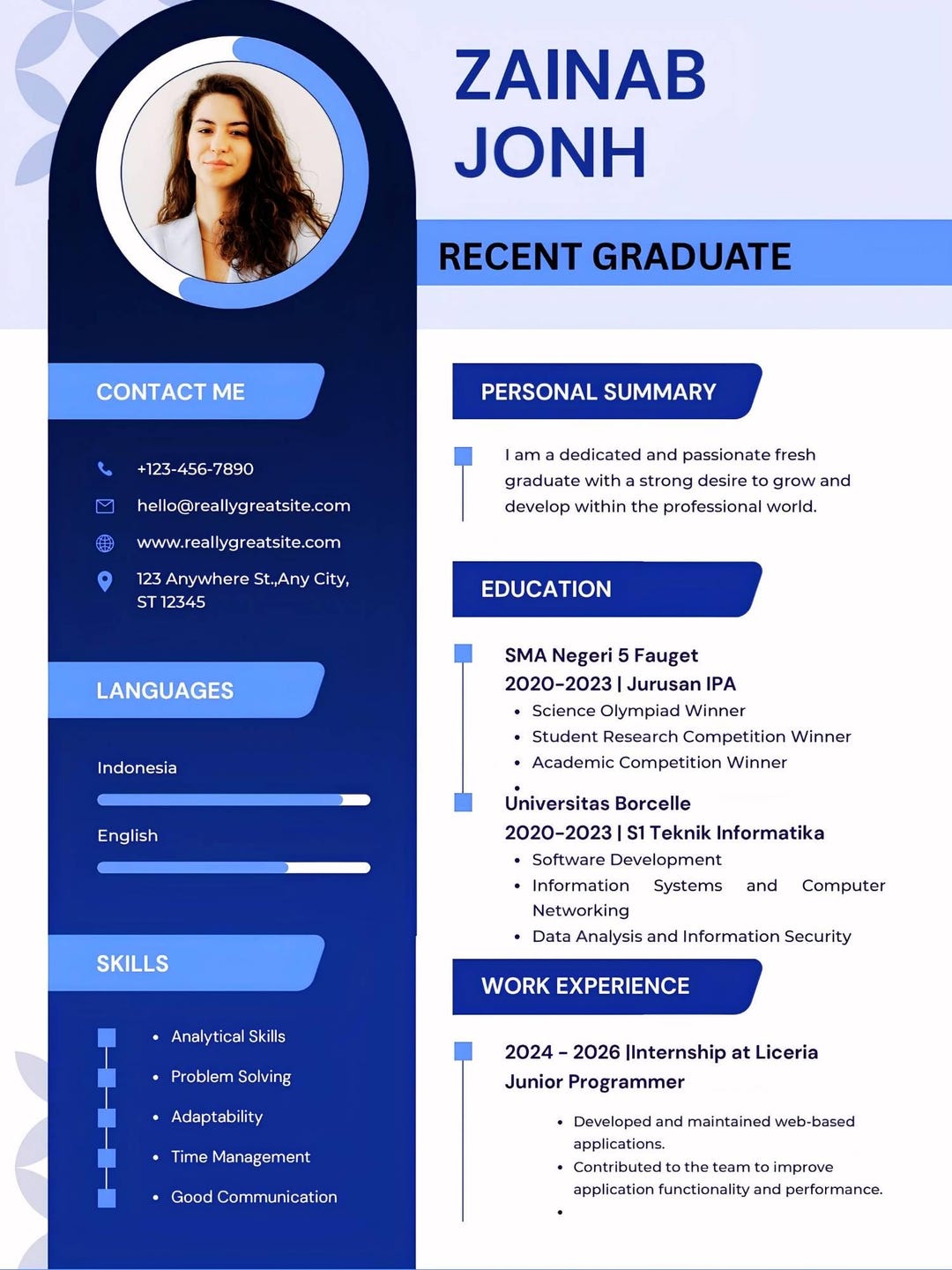 Modern CV Template for Canva , ATS Friendly Template, Professional ...