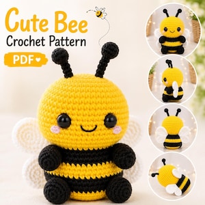 Bumble Bee Amigurumi Tutorial PDF, Beginner DIY Plush Download
