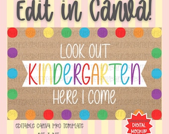 PreK Template | Editable Canva Banner | 36x60 DIY Painted Sign | Kindergarten Graduation | Digital Download