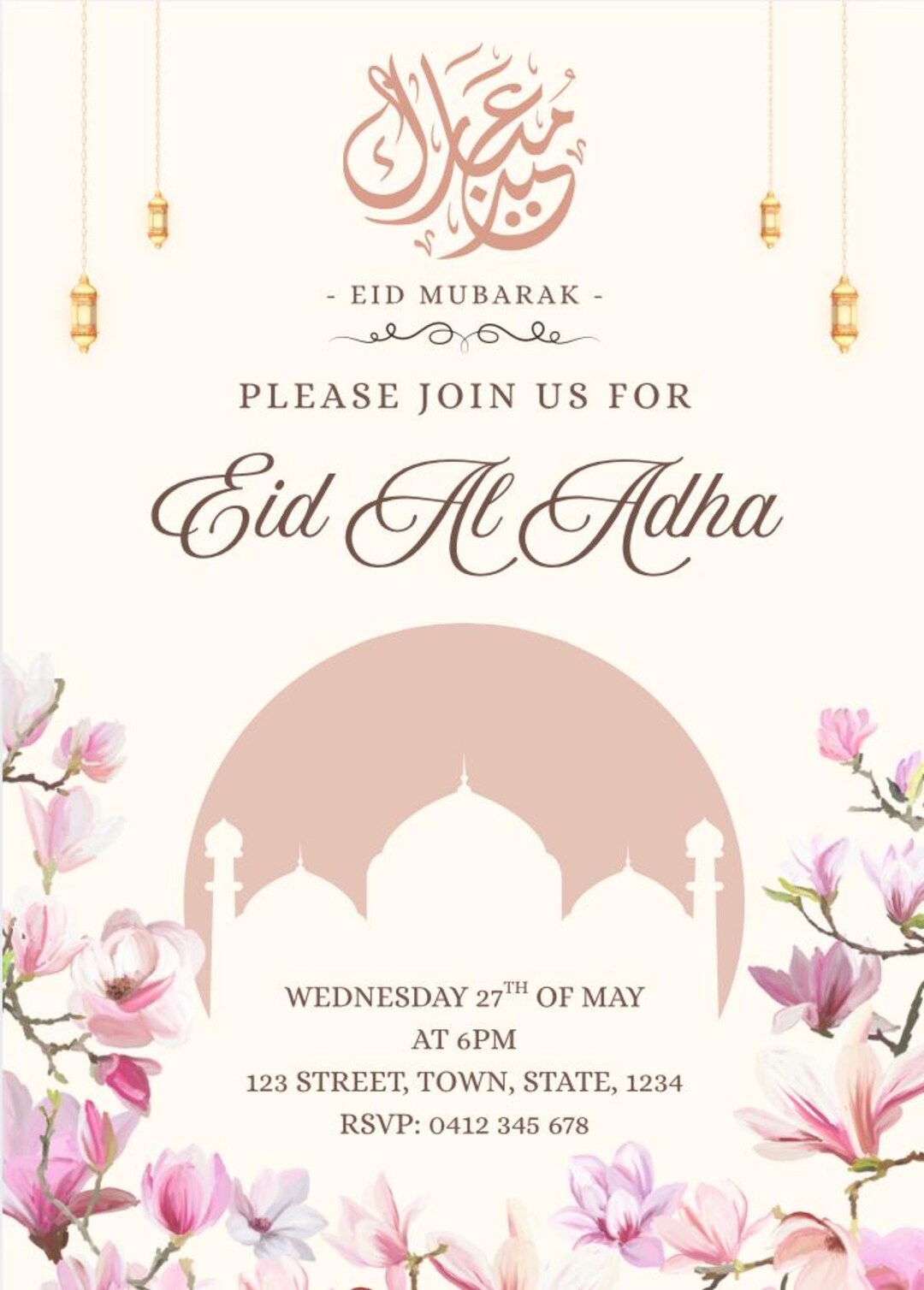 Editable Eid Gathering Invitation Template, Instant Download ...