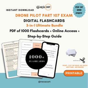 Drone Pilot Part 107 Exam Flashcards 2026 | Drone Pilot Part 107 Study | Drone Pilot Exam | FAA Part 107 | FAA Notes | 1000+ Flashcards