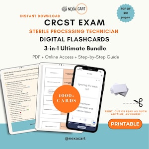 Examenskort för sterilbearbetningstekniker 2026 | Examensförberedelse för sterilbearbetningstekniker | CRCST-examensförberedelsekort | CRCST-kort