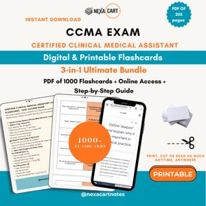 CCMA-examensflashkort 2026 | Förberedelse för examen för certifierad klinisk medicinsk assistent | CCMA-examen | CCMA-studiematerial | Examen för medicinsk assistent | CCMA