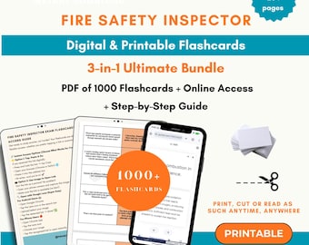 Fire Safety Inspector Flashcards 2026 | NFPA Certification Exam Prep | State Fire Inspector | 1000+ Digital & Printable Flashcards