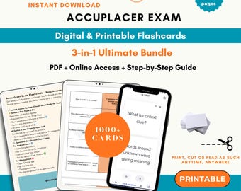 ACCUPLACER Flashcards 2026 | Next Generation Accuplacer Exam | Accuplacer Exam | Accuplacer Review | Accuplacer Notes | Accuplacer Study