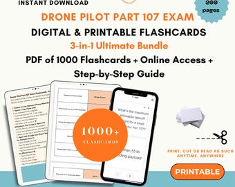Drone Pilot Part 107 Flashcards 2026 | FAA Remote Pilot Exam Prep | Drone Pilot Exam | Faa Part 107 | Drone Pilot Notes | Faa Part 107 Exam