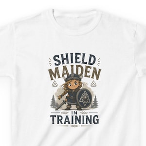 Shield Maiden in Training Kids Tee | Viking Girl Shield, Norse Warrior Design