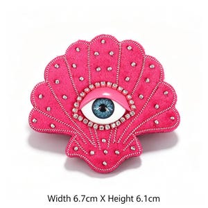 Handmade Evil Eye Brooch | Celestial Heart, Star, Flower Pin | Mystical Protection Amulet
