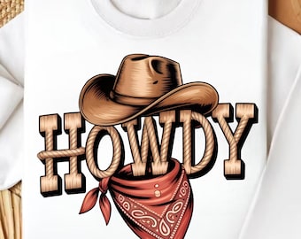 Howdy PNG, Western Cowboy Style (Digital Download)