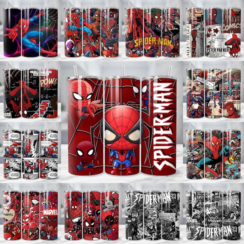 470+ Spiderman Tumbler Wraps, Skinny Tumbler PNG Sublimation Design (Digital Download) image 2