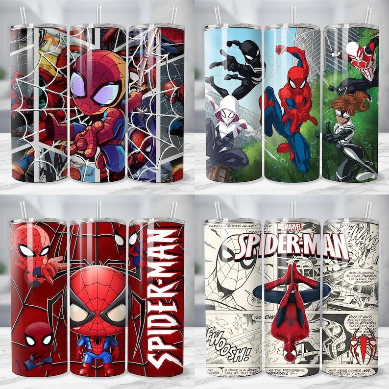 470+ Spiderman Tumbler Wraps, Skinny Tumbler PNG Sublimation Design (Digital Download) image 8