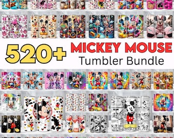 Mickey Mouse Tumbler Wrap Bundle, Minnie Cartoon PNG (Digital Download)