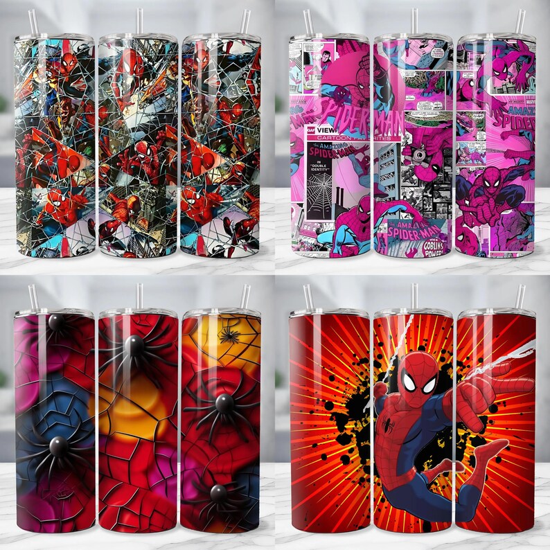 470+ Spiderman Tumbler Wraps, Skinny Tumbler PNG Sublimation Design (Digital Download) image 9