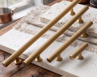 Knurled Cabinet Handles T Bar Drawer Pulls Modern Kitchen Bathroom Hardware