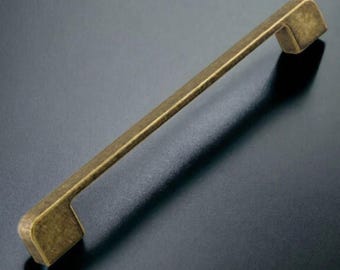 Antique Brass Cabinet Pulls, Metal Handles for Kitchen Drawers and Furniture 10 Pack