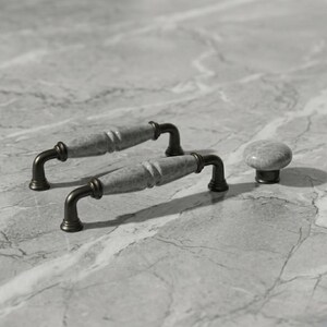 Vintage Ceramic Chrome Cabinet Handles Knobs – Pastel Farmhouse Drawer Pulls