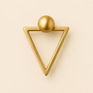 Vintage Triangle Cabinet Knobs Geometric Drawer Pulls Modern Minimalist Hardware