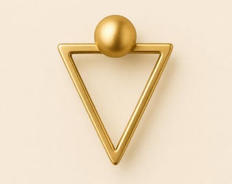 Vintage Triangle Cabinet Knobs Geometric Drawer Pulls Modern Minimalist Hardware