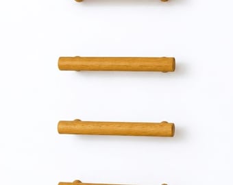 Elegant Nordic Wood Wardrobe Handles - Set of Modern Wooden Drawer Pulls