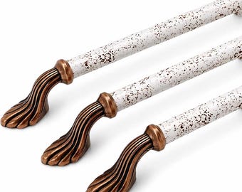 Vintage Ceramic Cabinet Handle Rustic White Drawer Pull Antique Style Hardware