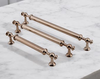 Luxury Bronze Cabinet Pull Handle Solid Brass Bronze Metal Kitchen Bathroom Hardware