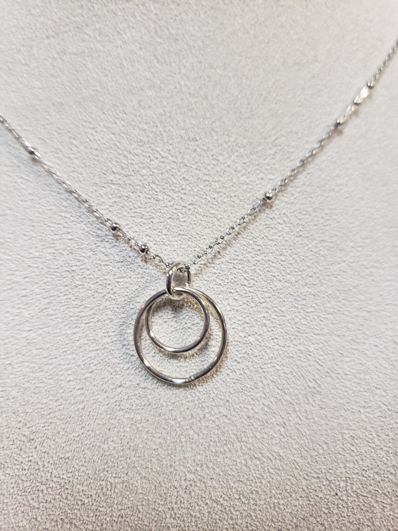 Silver Circles Pendent on Sterling Silver Chain with Matching Earrings