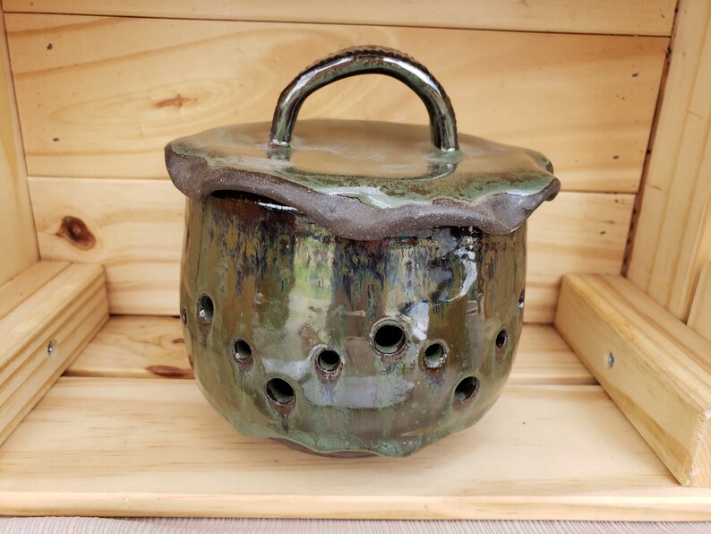 Garlic Keeper/garlic Holder/pottery Ceramic Garlic Holder/stoneware