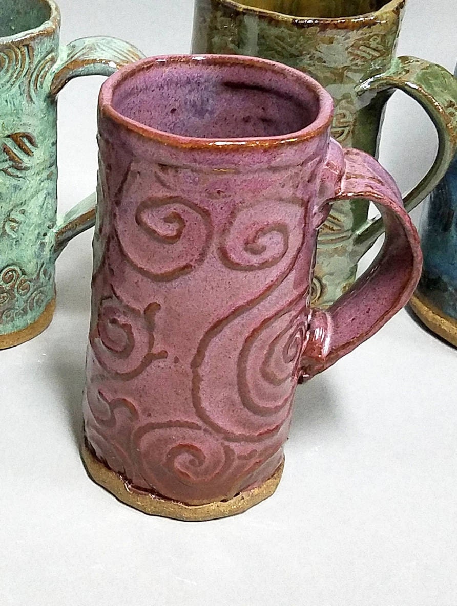 Irish Pottery Coffee Mug/Celtic Spiral Design Ceramic Etsy