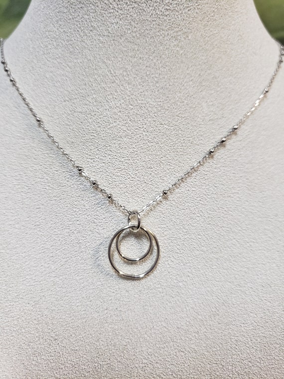 Silver Circles Pendent on Sterling Silver Chain With Matching - Etsy