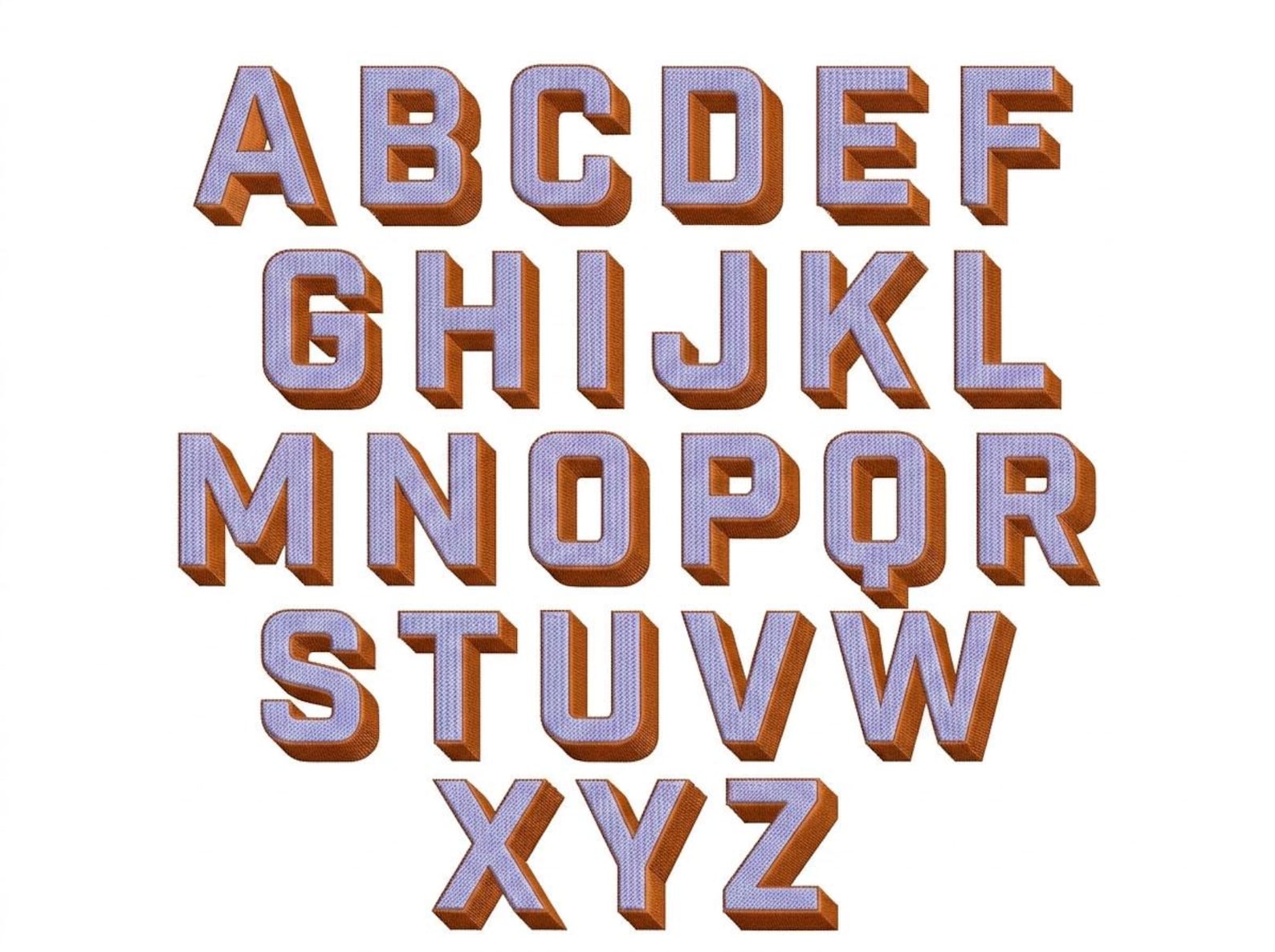 Block Shadow Script Embroidery Font – Monogram Alphabet A-Z (digital ...