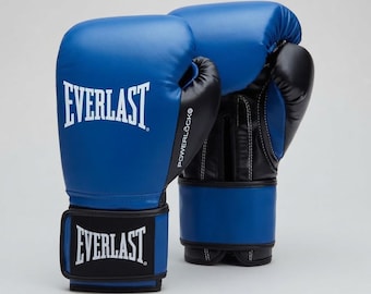 Custom Blue Black Leather Boxing Gloves, Professional Sparring Training Gear