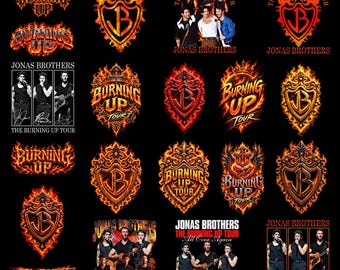 Bundel van 20 PNG-bestanden, Jonas Brothers The Burning Up Tour PNG (digitale download)
