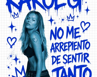 Karol G No Me Arrepiento De Sentir Tanto PNG | Ontwerp van de concerttour (digitale download)