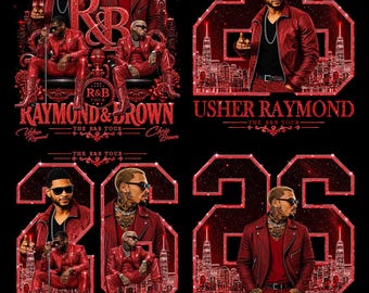 Usher Chris Brown R&B Tour 2026 Bundel 4 PNG-bestanden T-shirtontwerp (digitale download)