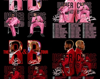 Usher Chris Brown R&B Tour 2026 Bundel 4 PNG-bestanden T-shirtontwerp (digitale download)