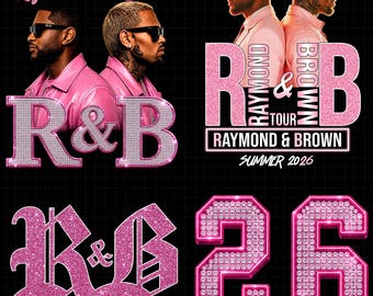 Usher Chris Brown R&B Tour 2026 Bundle 4 PNG File Tshirt Design (Digital Download)