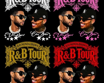 Usher Chris Brown R&B Tour 2026 Bundle 4 PNG File Tshirt Design (Digital Download)