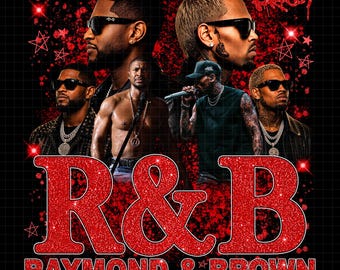 Usher Chris Brown R&B Tour 2026 png-bestand tshirtontwerp (digitale download)