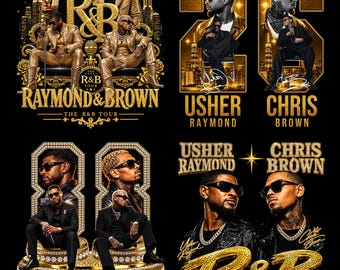 Usher Chris Brown R&B Tour 2026 Bundel 4 PNG-bestanden T-shirtontwerp (digitale download)