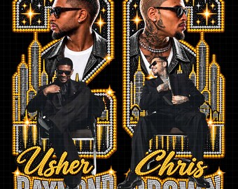 Usher Chris Brown R&B Tour 2026 PNG File Tshirt Design (Digital Download)