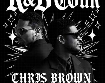Usher Chris Brown R&B Tour 2026 PNG-bestand T-shirtontwerp (digitale download)