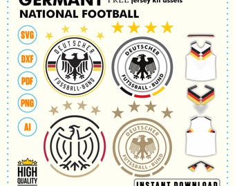 Germany Football Logo SVG Bundle | Soccer Crest Vector Pack with Free Jersey Kit
