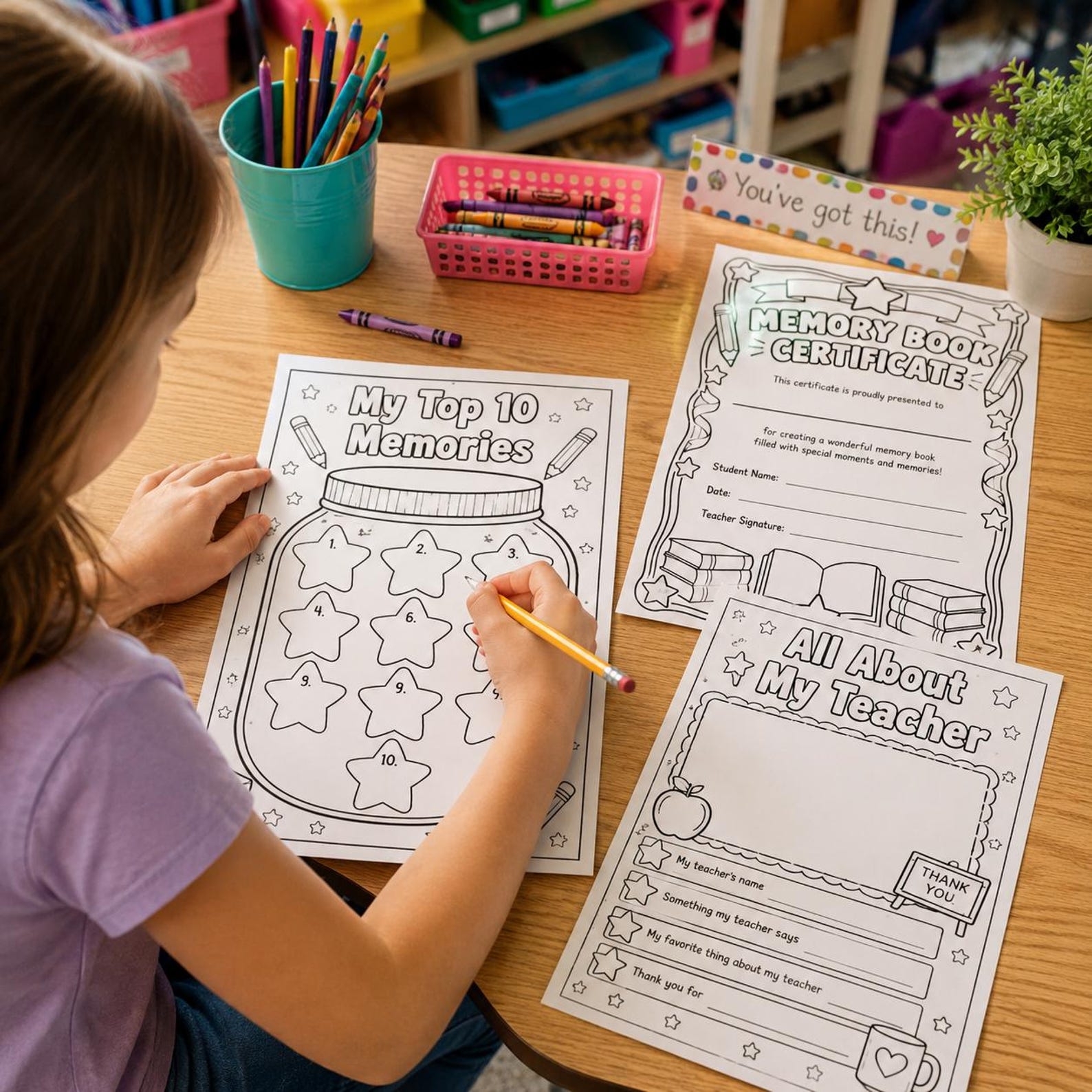 End of Year Memory Book Printable Last Week School Activities Student ...