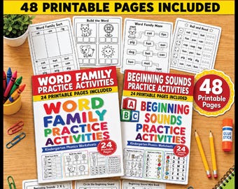 Make phonics practice fun, engaging, and easy to prep with this Kindergarten Phonics Worksheets Bundle